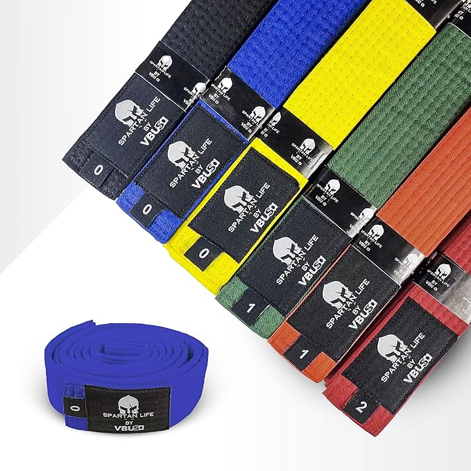 Karate Belt, All-Purpose Martial Arts Belt, Judo, Taekwondo Belt, Durable MMA Color Rank TKD Belt Size 0-6.