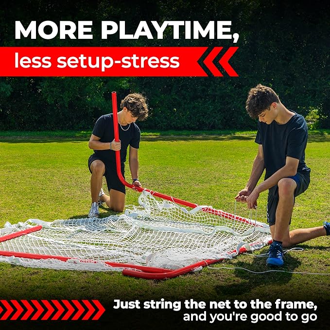 Velocity - Lacrosse Goal - Portable Steel Frame with Black Net, Perfect for Youth and Adult Training, Backyard Design