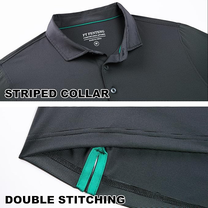 Mens Polo Shirts Short Casual Solid Stylish Dry Fit Performance Designed Collared Golf Polo Shirts for Men