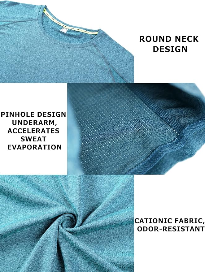 Moisture Wicking Quick Dry Soft Pickleball Workout Hiking Camping Running Shirts for Men Outdoor Sports