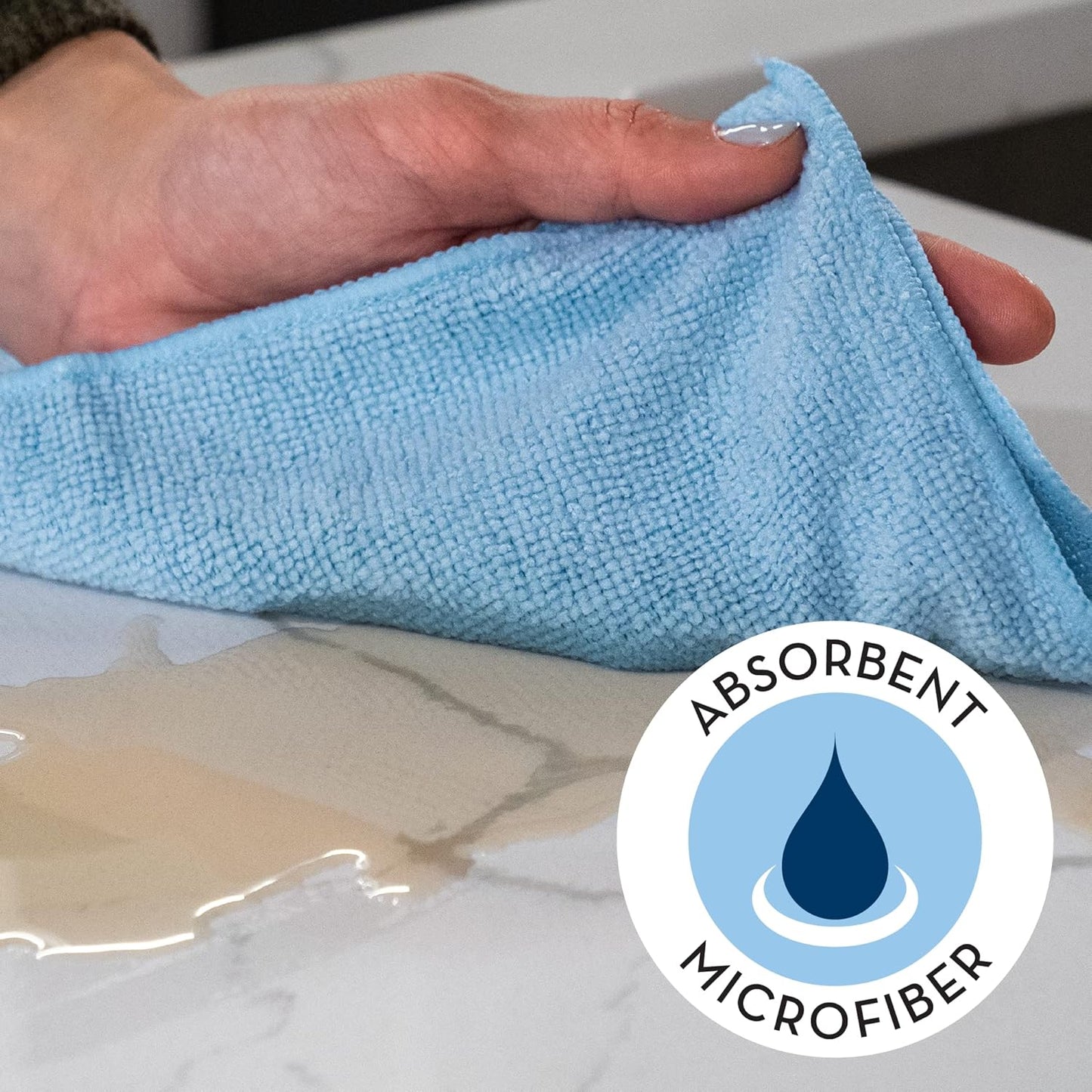 S&T INC. 150 Pack Microfiber Cleaning Cloth, Bulk Towels for Home, Reusable Microfiber Towels for Cars, Cleaning Rags, Light Blue, 11.5 Inches x 11.5 Inches, 150 Count