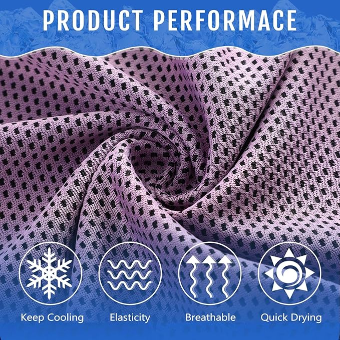 Hosuly 30 Pack Cooling Towels, 40"x12" Ice Breathable Soft Chilly Sweat Rag Microfiber Workout Rags for Gym Cooling Towels for Neck and Face for Yoga Golf Sport Running