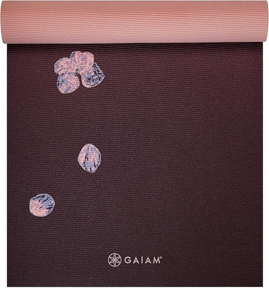 Gaiam Yoga Mat - Premium 6mm Print Extra Thick Non Slip Exercise & Fitness Mat for All Types of Yoga, Pilates & Floor Workouts (68"L x 24"W x 6mm Thick)