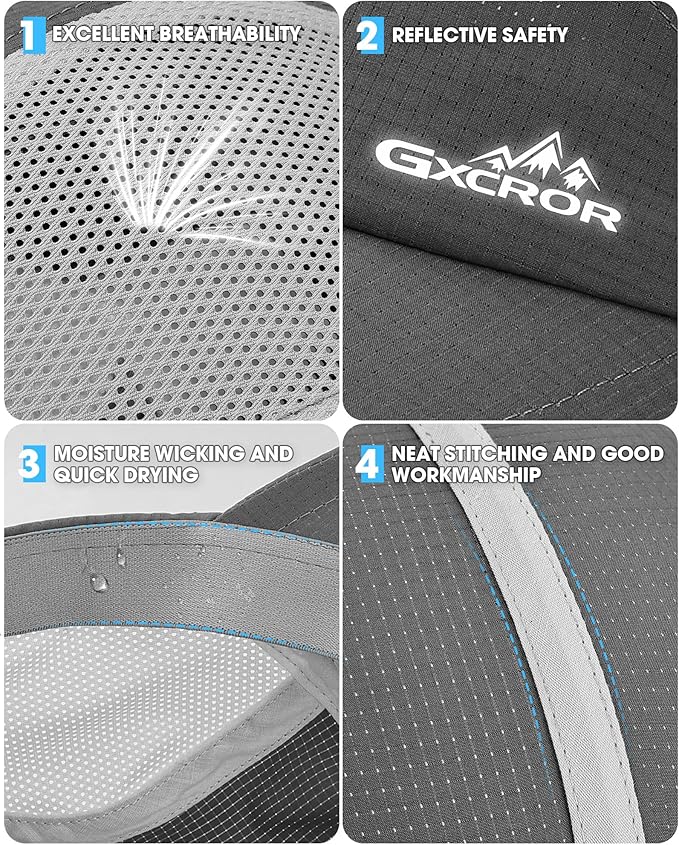 GXCROR Performance Baseball Cap for Men & Women - UPF 50+ Running Hat, Lightweight Quick-Dry Sports Hat for Golf, Hiking, Gym
