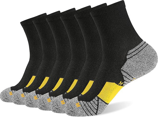 WANDER Men's Athletic Ankle Socks 6-7 Pairs Sports Moisture-wicking Running Basketball Cycling Socks 6-9/10-12/12-14