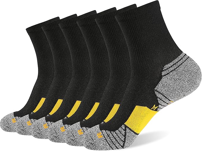 WANDER Men's Athletic Ankle Socks 6-7 Pairs Sports Moisture-wicking Running Basketball Cycling Socks 6-9/10-12/12-14