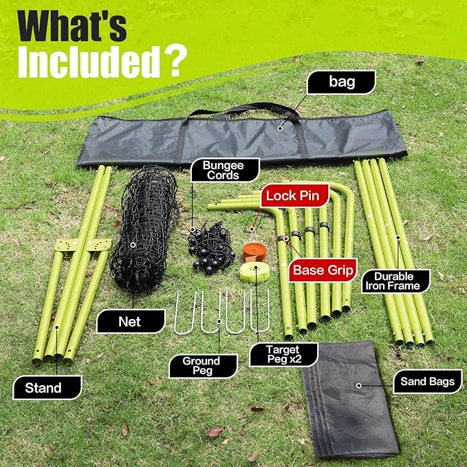 Volleyball Rebounder Net 7x4 Ft, 5-Angle Adjustable Rebounder Net for Practicing Digging, Setting, Spiking, Bounce Back Training Equipment with 2 Target Stripes & Portable Travel Bag for Storage