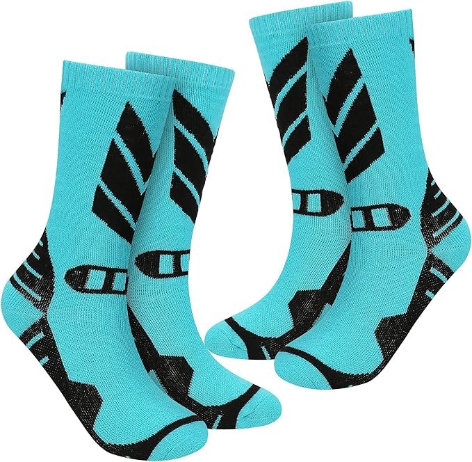 Warm Kids Ski Socks - 2 Pairs Merino Wool Skiing Socks, Winter Warm Snowboard Thermal Socks For Boys Girls Toddlers