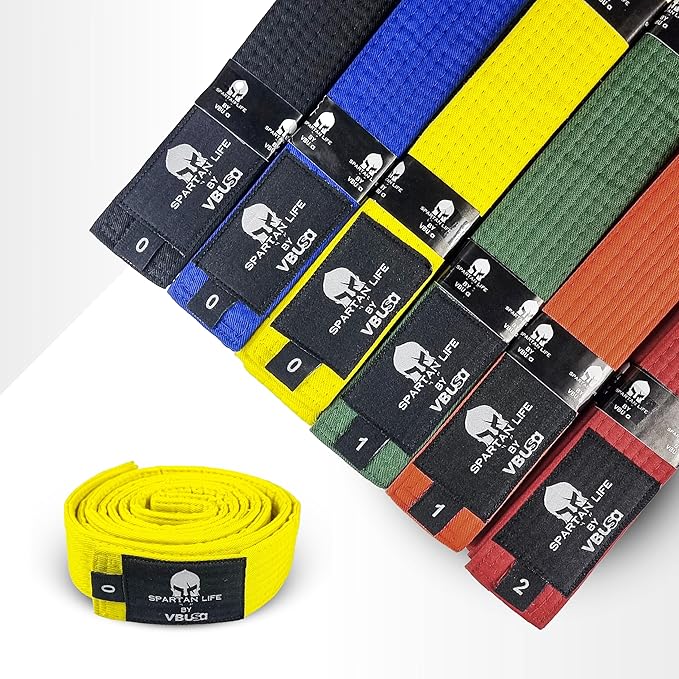 Karate Belt, All-Purpose Martial Arts Belt, Judo, Taekwondo Belt, Durable MMA Color Rank TKD Belt Size 0-6.