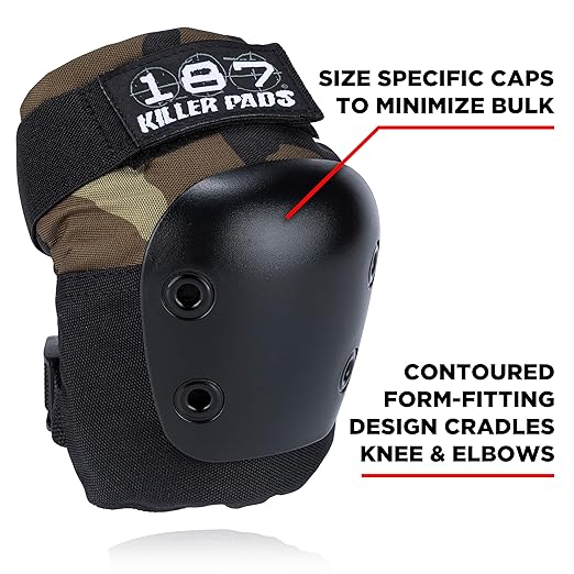 187 Killer Pads Knee Pads, Elbow Pads Combo Pack, Camo, Small/Medium