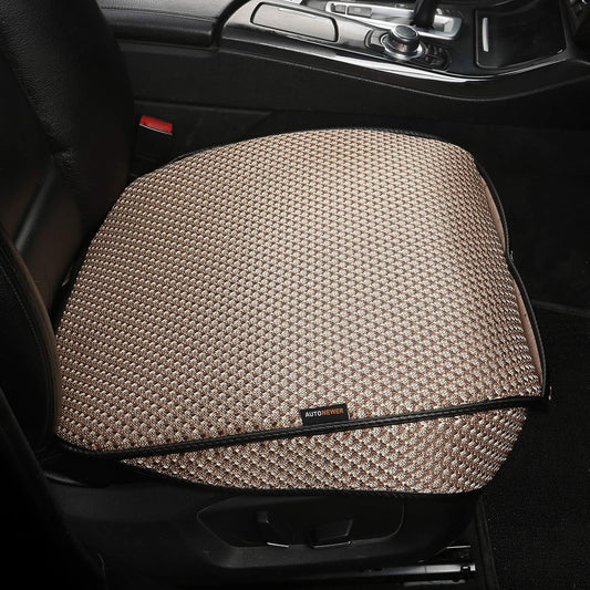 Auto Newer Breathable Universal Four Seasons Car Seat Covers，Luxury Car Seat Cushion ，Protectors for Front Seat Bottoms,Compatible with 95% Vehicles， Fit for Cars Truck SUV (Gold Beige,1PCS)