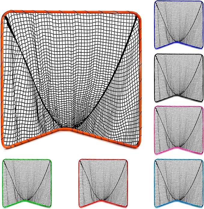 Velocity - Lacrosse Goal - Portable Steel Frame with Black Net, Perfect for Youth and Adult Training, Backyard Design