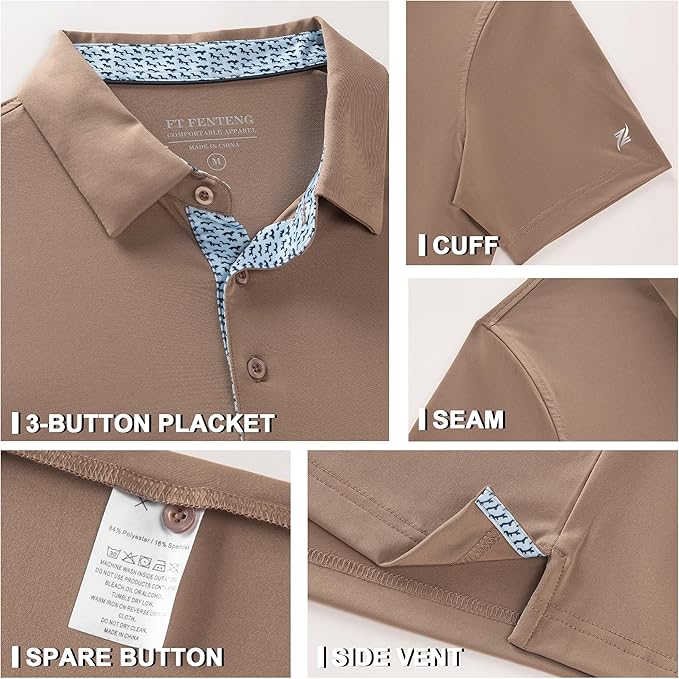 Mens Polo Shirts Short Casual Solid Stylish Dry Fit Performance Designed Collared Golf Polo Shirts for Men