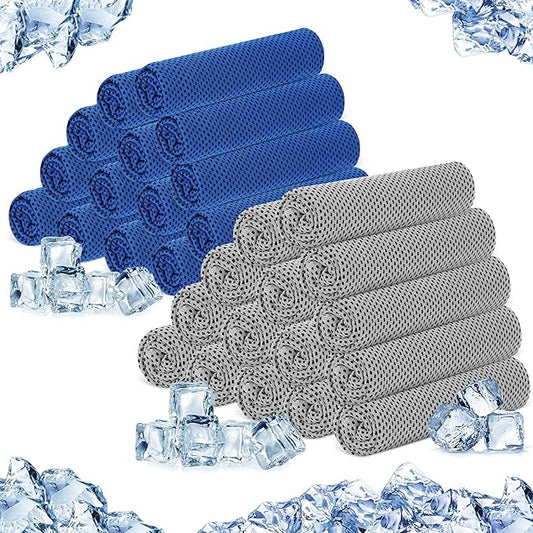 Hosuly 30 Pack Cooling Towels, 40"x12" Ice Breathable Soft Chilly Sweat Rag Microfiber Workout Rags for Gym Cooling Towels for Neck and Face for Yoga Golf Sport Running