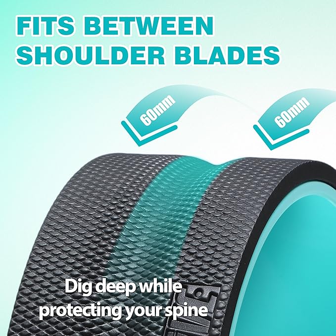 4 Pack Back Roller- Yoga Wheel for Back Pain Reliefn & Stretching, Back Wheel for Deep Tissue Massage, Back Stretcher for Physical Therapy & Exercise