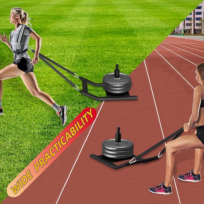 Weight Sled for Training - Heavy Duty Football Sled for Lineman, Sled Pull Workouts, Speed & Strength Training, Football Blocking Sled, Running Sled for Athletes, Weighted Sled for Outdoor & Indoor Workouts