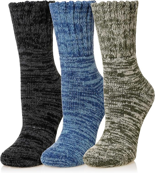 Merino Wool Boot Socks Thermal Winter Ski Thick Warm Hiking Socks for Women Men 3 Pairs