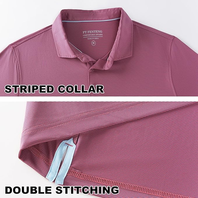 Mens Polo Shirts Short Casual Solid Stylish Dry Fit Performance Designed Collared Golf Polo Shirts for Men