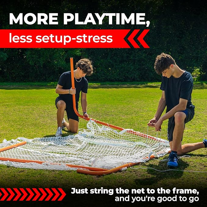 Velocity - Lacrosse Goal - Portable Steel Frame with Black Net, Perfect for Youth and Adult Training, Backyard Design