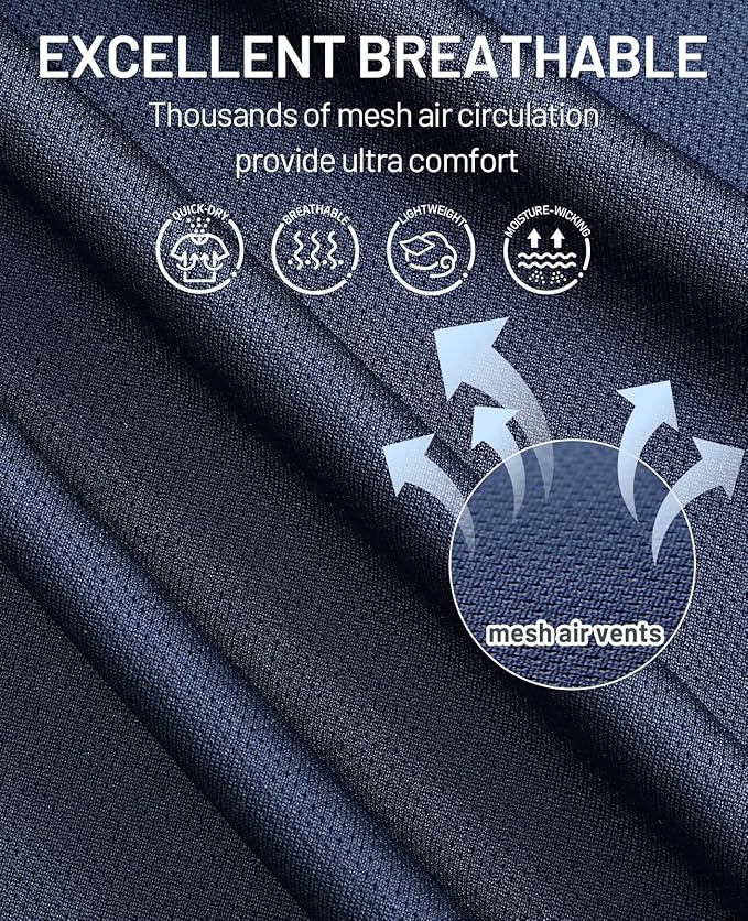 MIER Men's Quick Dry Workout Shirts Moisture Wicking Running Athletic Performance T-Shirts Recycled Polyester Top Tee