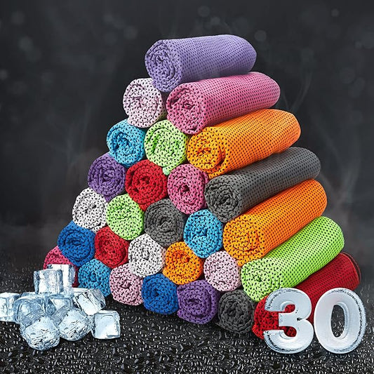 Honoson Cooling Towel Bulk - Neck & Face Cool Chilly Towels Microfiber Breathable Sport Sweat Rag for Gym, Yoga, Travel, Camping, Running, Outdoor