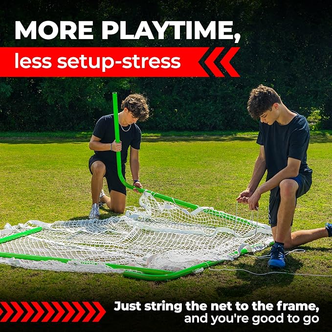 Velocity - Lacrosse Goal - Portable Steel Frame with Black Net, Perfect for Youth and Adult Training, Backyard Design