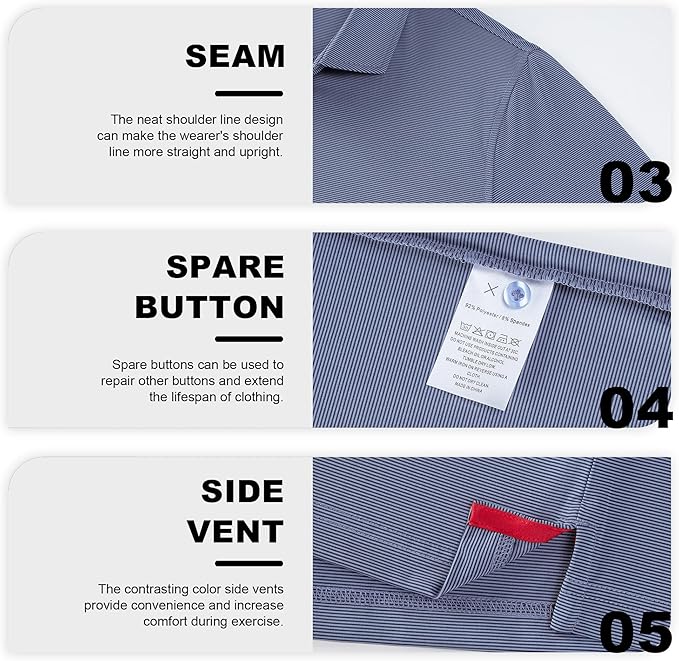 Mens Polo Shirts Short Casual Solid Stylish Dry Fit Performance Designed Collared Golf Polo Shirts for Men