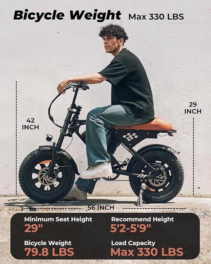 Electric Bike for Adults,16" Electric Dirt Bike with 750W Motor,22MPH 55 Miles PAS Range ebike,UL2849 Certified 374.4WH Battery USB Charging Commute Off Road Ebikes for Adults and Teens