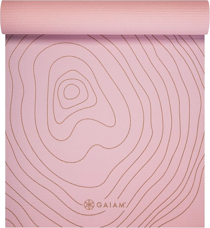 Gaiam Yoga Mat - Premium 6mm Print Extra Thick Non Slip Exercise & Fitness Mat for All Types of Yoga, Pilates & Floor Workouts (68"L x 24"W x 6mm Thick)