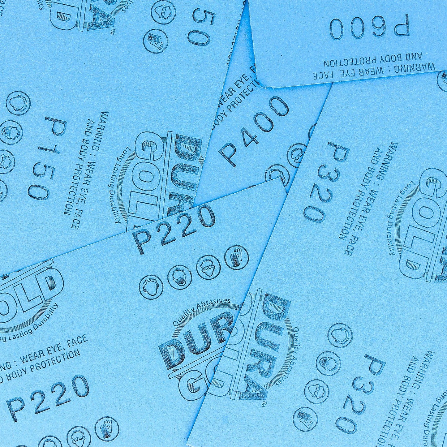 Dura-Gold Premium 5-1/2" x 9" Wet or Dry Sandpaper Sheets - 150, 220, 320, 400, 600 Grit Variety (5 Each, 25 Total) - Sanding Automotive, Woodworking Furniture, Metal Finishing, Hand Sand Block Sander