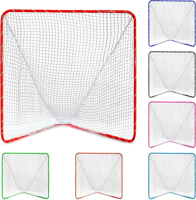 Velocity - Lacrosse Goal - Portable Steel Frame with Black Net, Perfect for Youth and Adult Training, Backyard Design