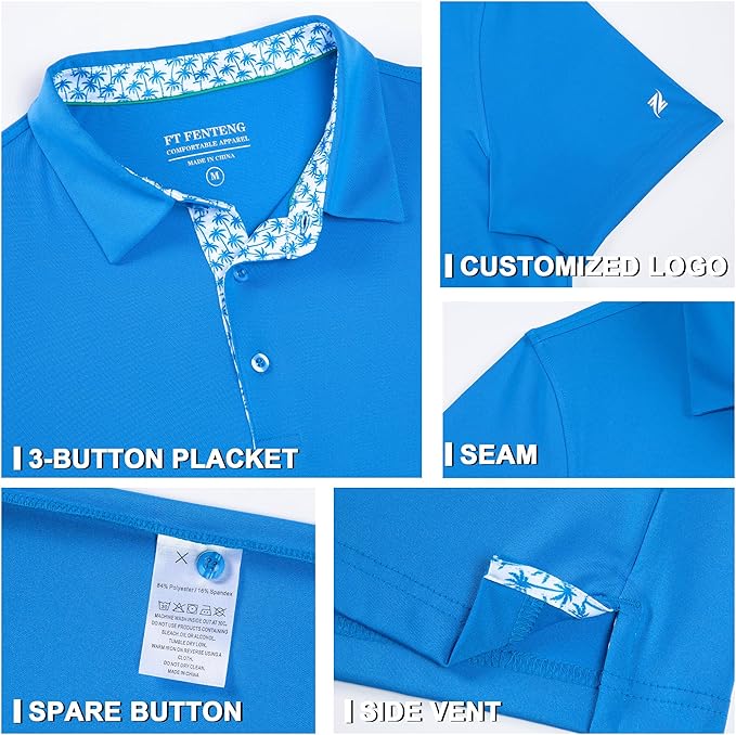 Mens Polo Shirts Short Casual Solid Stylish Dry Fit Performance Designed Collared Golf Polo Shirts for Men