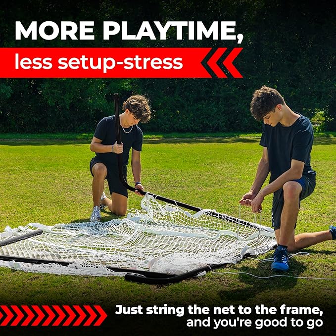 Velocity - Lacrosse Goal - Portable Steel Frame with Black Net, Perfect for Youth and Adult Training, Backyard Design