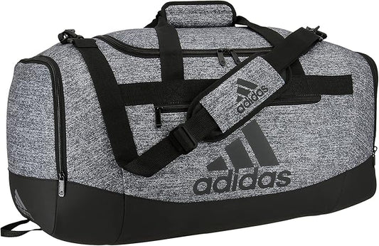 adidas Unisex Defender 4.0 Gym Duffel Bag for Men and Women, Jersey Onix Grey/Black, Medium (66L)