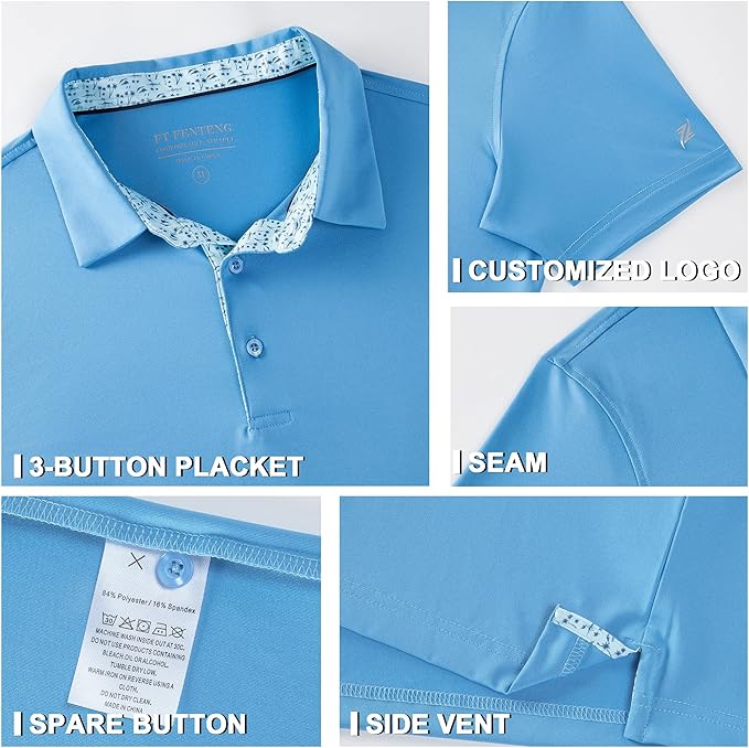 Mens Polo Shirts Short Casual Solid Stylish Dry Fit Performance Designed Collared Golf Polo Shirts for Men
