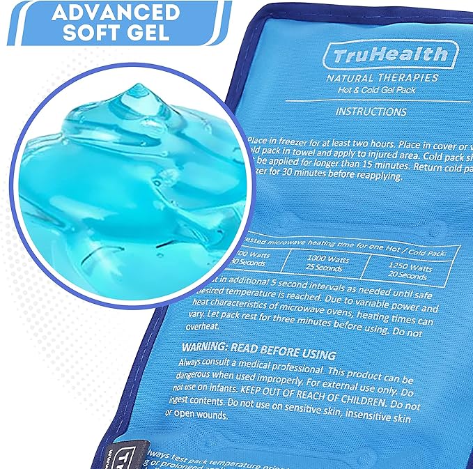 Reusable Ice Pack (Pack of 2) for Injuries - Hot & Cold Gel Ice Packs for Injuries & Back Pain Relief