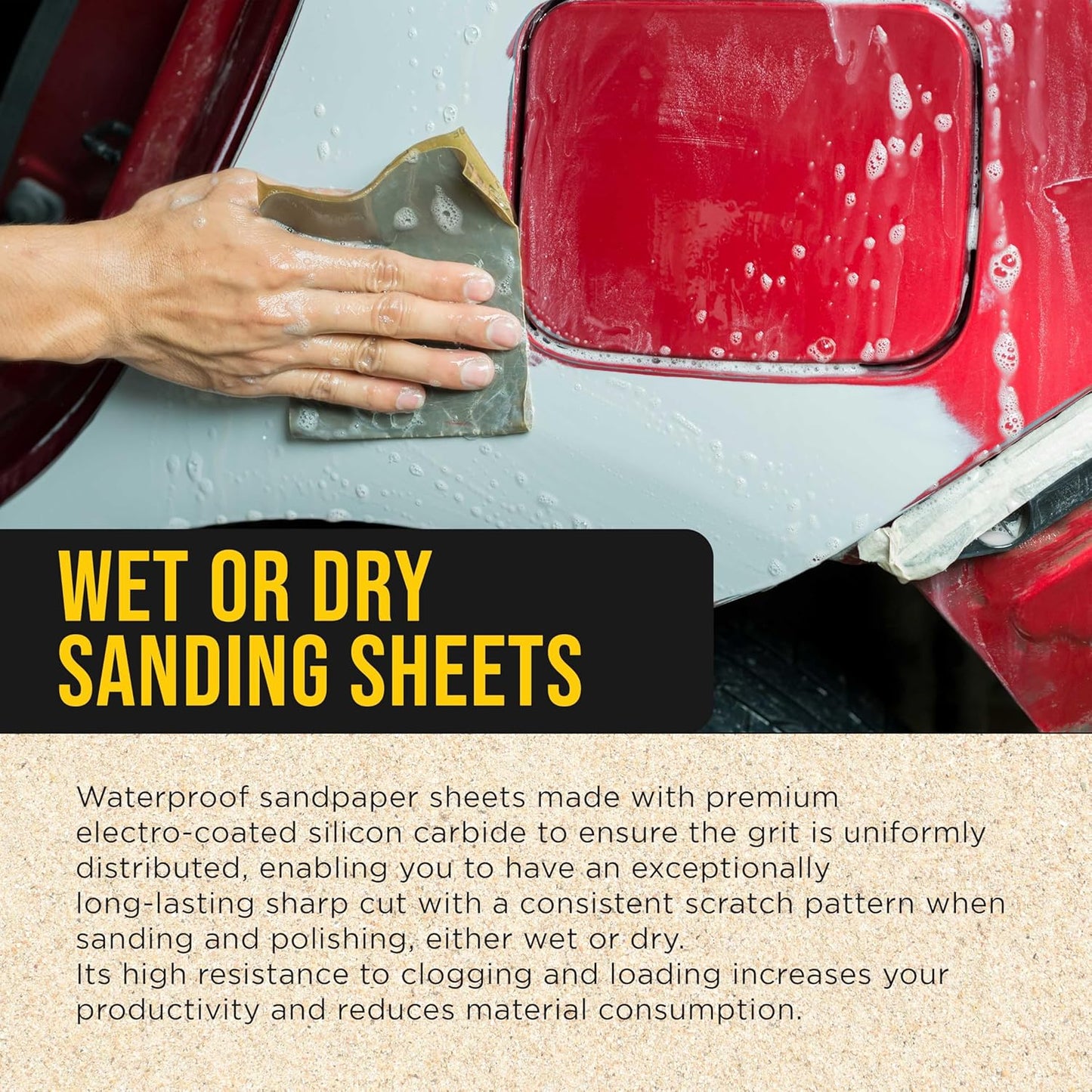 Dura-Gold Premium 10000 Grit Wet or Dry Sandpaper Sheets, 5-1/2" x 9", Box of 25 - Auto Car Color Sanding Detailing, Polishing Wood, Plastic Glass, Epoxy, Stone, Metal Finishing Hand Sand Block Sander