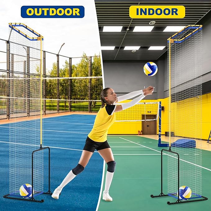 Volleyball Setter Trainer Net with Adjustable Heights & Angles,Setter Training Equipment for Setting,Serving,and Spiking,Movable Target Net for Indoor & Outdoor Practice