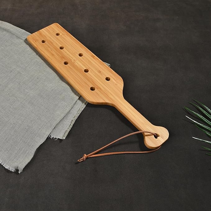 17 Inch Large Bamboo Wood Paddle Wooden Paddle with Airflow Holes