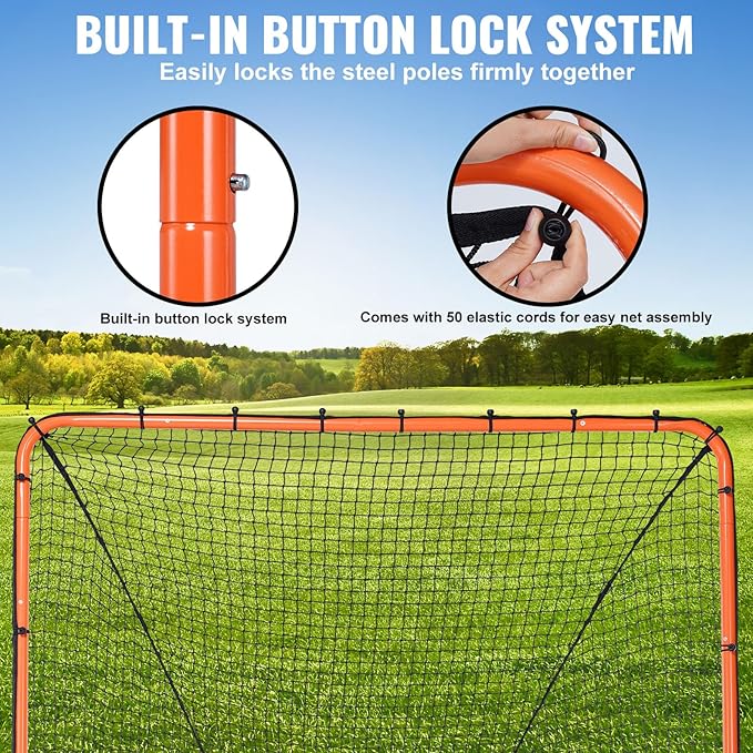 VEVOR Portable Lacrosse Goal - Complete Training Accessory Set with Extended Coverage for Youth and Adults