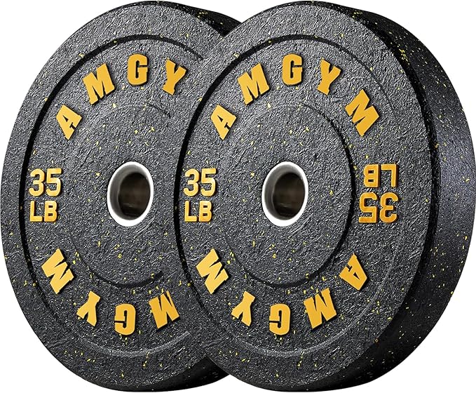 2 Inch Bumper Plates，10-500lbs，Barbell Rubber Olympic Weight Plates Set for Home Gym, Strength Training & Weight Lifting, Multiple Options Colors