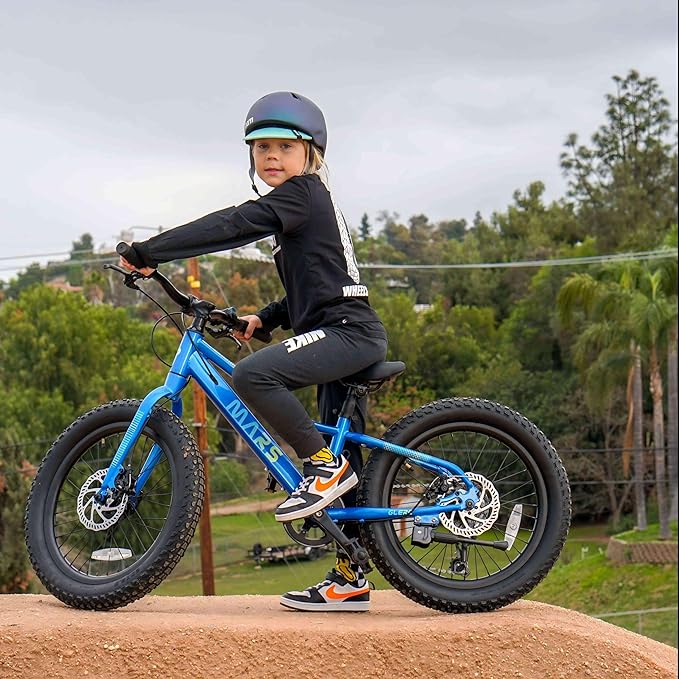 Glerc Mars Kids Mountain Bike, 20 24 Inch Fat Tire Bike for Teen Ages 6-14 Year Old, Bicycle with 2.8-Inch Wide Tires and 6 Speed Drivetrain, Multiple Colors