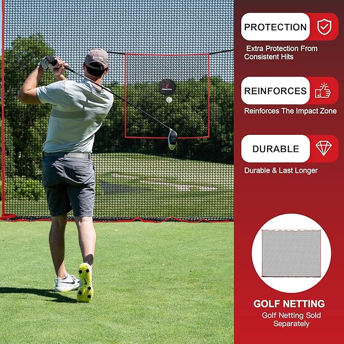 Golf Practice Net - Heavy Duty Driving Range Net with High Impact Chipping Target, Include Carry Bag and Golf Balls for Indoor Outdoor