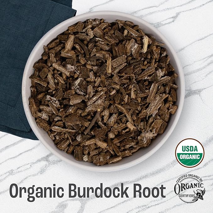 J Mac Botanicals, Organic Burdock Root Tea (16 oz), Certified USDA Organic Burdock Root herb, fresh dried herb from Eastern Europe