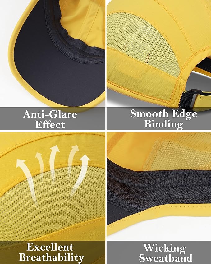 GADIEMKENSD Quick Dry Run Hat Cooling Breathable Mesh