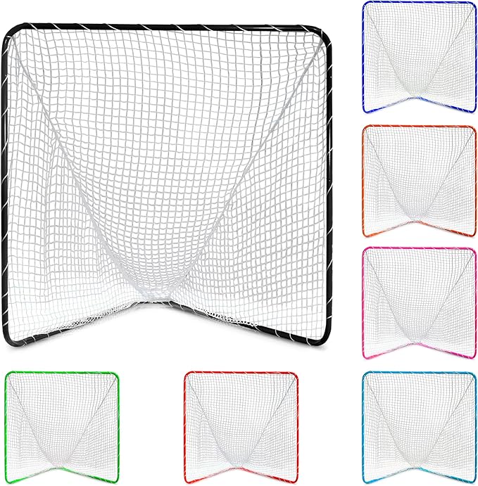 Velocity - Lacrosse Goal - Portable Steel Frame with Black Net, Perfect for Youth and Adult Training, Backyard Design