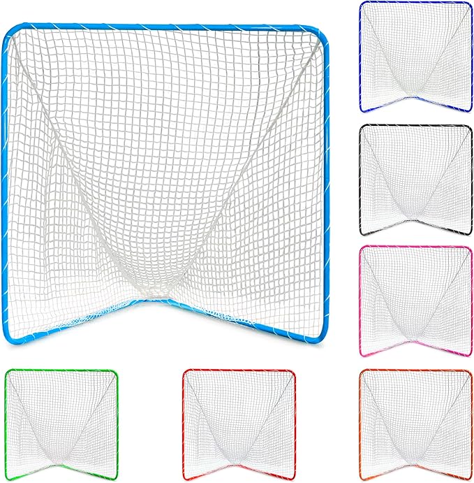 Velocity - Lacrosse Goal - Portable Steel Frame with Black Net, Perfect for Youth and Adult Training, Backyard Design