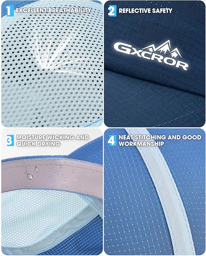 GXCROR Performance Baseball Cap for Men & Women - UPF 50+ Running Hat, Lightweight Quick-Dry Sports Hat for Golf, Hiking, Gym