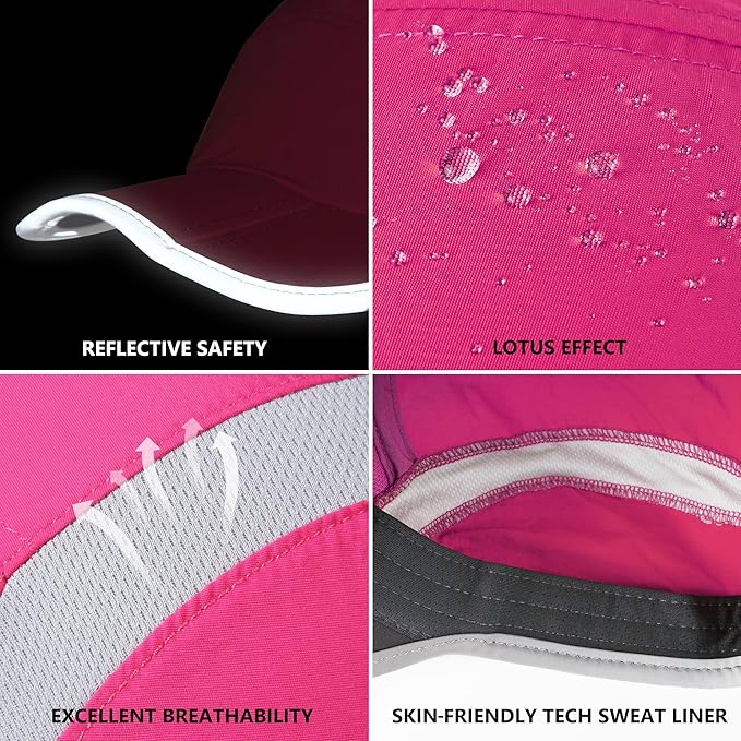 GADIEMKENSD Reflective Folding Outdoor Hat Unstructured Design UPF 50+ Sun Protection Sport Hats for Womens and Mens