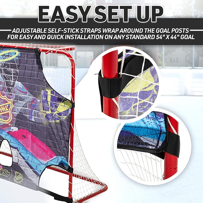 Franklin Sports NHL Street Hockey Goalie Shooting Target - Shooter Tutor Hockey Goal Practice Target - Street Hockey Net Goalie Target - Easy Attach Targe